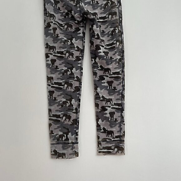 IVORY ELLA Camo Slim Fit Jogger Pants Gray Olive Distressed Pull On Drawstring - Picture 13 of 14